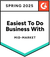 G2 Easiest To Do Business With: Mid-Market, Spring 2025